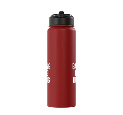 Less Banging More Dinking Pickleball Player Strategy Stainless Steel Insulated Water Bottle - color: Red