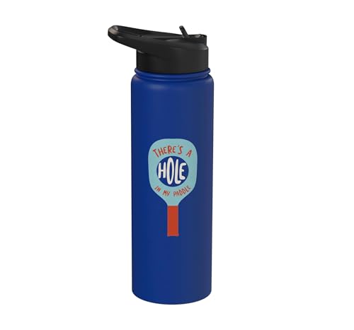 Funny Pickleball Excuse There's a Hole in My Paddle Stainless Steel Insulated Water Bottle - color: Royal Blue