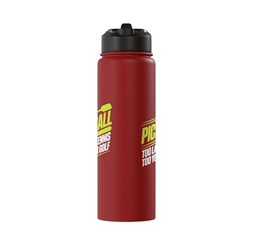 Pickleball Player Too Lazy For Tennis Too Young For Golf Stainless Steel Insulated Water Bottle - color: Red