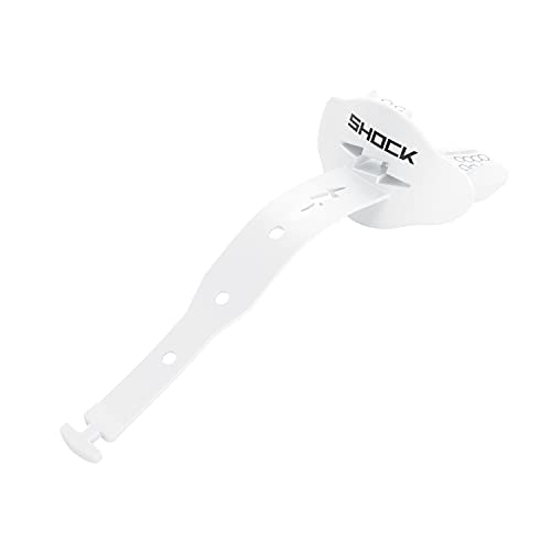 Shock Doctor Bolt Lipguard, Adult Mouth Guard Football with Strap. Mouthguard One Size Fits All - color: White