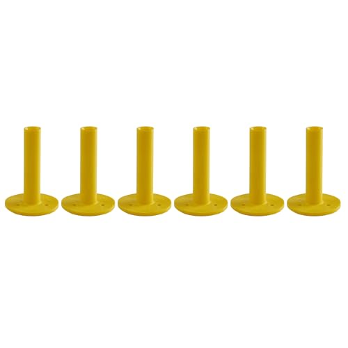 TH Golf Premium Rubber Golf Tees – Pack of 6 – Durable, Long-Lasting Tees in Multiple Sizes & Colours for Drivers, Woods & Irons - style: 75mm Yellow