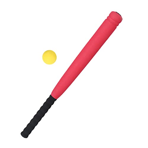 WOONEKY Portable Eva Baseball Bat for Wear Resistant Red Training for Outdoor Indoor Sports Lightweight Durable Bat with Mesh Bag for Active Play and Birthday Gifts