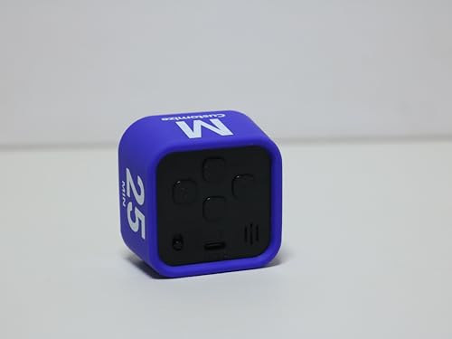 Rotating Cube Pomodoro Visual Timer 5, 25, 10 50 Minutes Preset, Rechargeable Desk Productivity Flip Timer w/Silicone Cover, Custom Countdown, Silent Mode for ADHD, Study, Work, School(Purple) - color: Purple+black