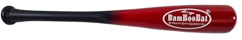 BamBooBat by PINNACLE SPORTS EQUIPMENT INC. Adult Baseball and Softball Wood One Hand Training Bat- 18 Inch or 21 Inch - color: Navy Handle / Red Barrel, size: 18 Inch