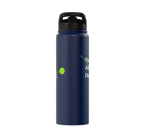 Reset Attack Repeat Competitive Pickleball Accessories Stainless Steel Insulated Water Bottle - color: Navy Blue