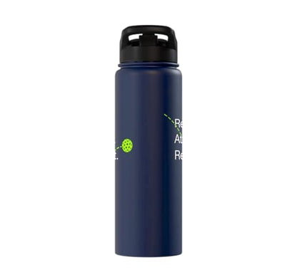 Reset Attack Repeat Competitive Pickleball Accessories Stainless Steel Insulated Water Bottle - color: Navy Blue