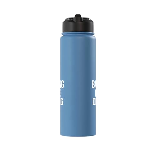 Less Banging More Dinking Pickleball Player Strategy Stainless Steel Insulated Water Bottle - color: Light Blue