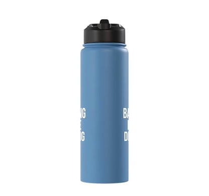 Less Banging More Dinking Pickleball Player Strategy Stainless Steel Insulated Water Bottle - color: Light Blue