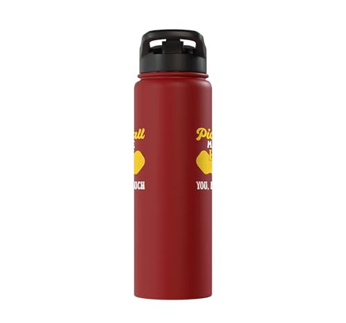 Funny Pickleball Paddle Easily Distracted By Pickleball Stainless Steel Insulated Water Bottle - color: Red