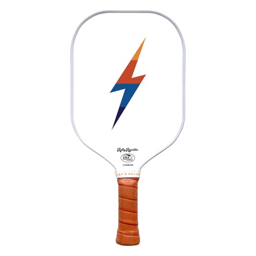Officially Licensed Pickleball Paddle - USA Pickleball Association Approved Racket - Lightweight Honeycomb Core, Carbon Fiber Exterior, Premium Leather Grip for Comfort - color: The Flash