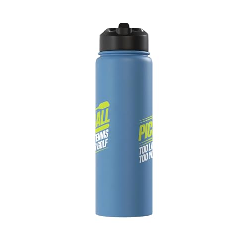 Pickleball Player Too Lazy For Tennis Too Young For Golf Stainless Steel Insulated Water Bottle - color: Light Blue