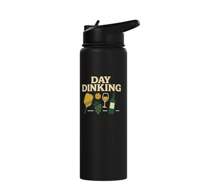 Funny Pickleball Pun Paddle Day Dinking Stainless Steel Insulated Water Bottle - color: Black