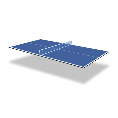 KEIKI 6FT/7FT/8FT/8.5FT/9FT Portable Ping Pong Table Top, 0.47" Portable Table Tennis Conversion Top for Indoor Games, Quick Setup, Single Side Upright, Table Tennis Set for Adults - color: Blue, size: 6×3FT