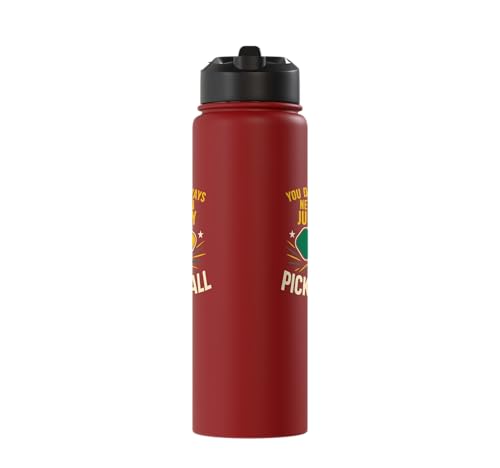 Funny Pickleball Paddle You Don't Always Need A Plan Just Stainless Steel Insulated Water Bottle - color: Red