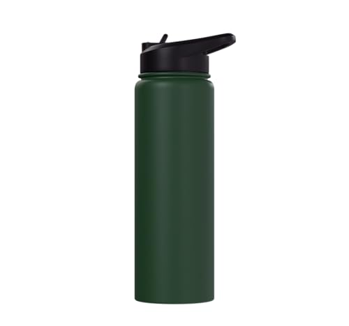 Whose Serve What's the Score Funny Pickleball Questions Stainless Steel Insulated Water Bottle - color: Dark Green