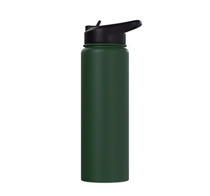 Whose Serve What's the Score Funny Pickleball Questions Stainless Steel Insulated Water Bottle - color: Dark Green