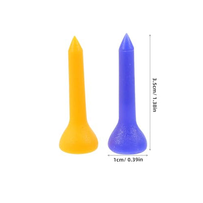 NOLITOY 100 Pcs Short Plastic Golf Tees (1.38 Inch/35mm) - Mini Golf Tees for Driving Range Mats, Simulators & Iron Practice - Low Resistance & Consistent Height (Mixed Colors)