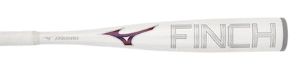 Mizuno Finch Youth Tee Ball Softball Bat (-13) | Youth - Girls Aluminum Fast Pitch BAT | White-Iridescent | 12OZ - size: 25"