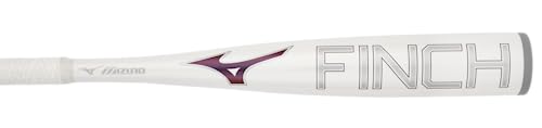 Mizuno Finch Youth Tee Ball Softball Bat (-13) | Youth - Girls Aluminum Fast Pitch BAT | White-Iridescent | 12OZ - size: 24"