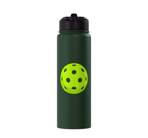 Pickleball: Dinking Buddy Stainless Steel Insulated Water Bottle - color: Dark Green