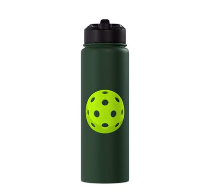 Pickleball: Dinking Buddy Stainless Steel Insulated Water Bottle - color: Dark Green