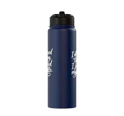 I don't need therapy, I just need my paddle. Pickleball game Stainless Steel Insulated Water Bottle - color: Navy Blue