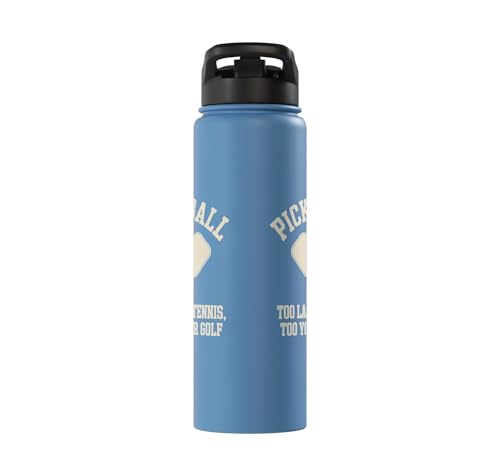 Pickleball Player Too Lazy For Tennis Too Young For Golf Stainless Steel Insulated Water Bottle - color: Light Blue