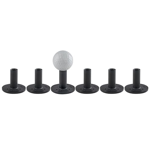 TH Golf Premium Rubber Golf Tees – Pack of 6 – Durable, Long-Lasting Tees in Multiple Sizes & Colours for Drivers, Woods & Irons - style: 45mm Black