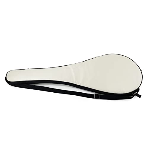 Tennis Bag Lightweight and Padded Tennis Rackets Cover with Adjustable Shoulder Strap - color: Beige, size: 27.5"x11.4"