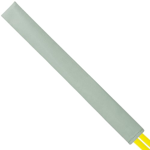 Golf Alignment Stick Cover Premium Leather Perfect Cover for Alignment Sticks Classic Blank Direction Rod Design Alignment Sticks Holder Golf Club Protector Holds 2 Sticks. - color: Grey Green