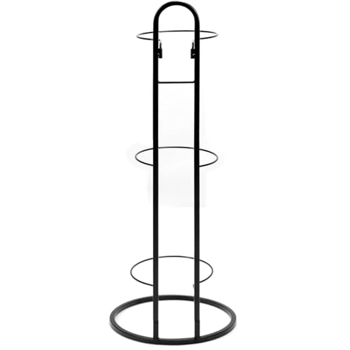 QWORK Basketball Ball Storage Rack – Vertical 3-Tier Design, Wall-Mountable or Freestanding, Space-Saving Solution for Basketball, Football, and Volleyball Storage