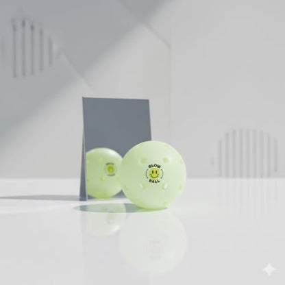 Glow in The Dark Outdoor Pickleballs - Light Up Pickleball Balls for Nighttime Pickleball - Charge in Indoor Light + Sunlight