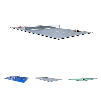 RACK Virgo Table Tennis Conversion Top for Billiard/Pool Table 4 Piece– Indoor Ping Pong Tabletop - color: Gray