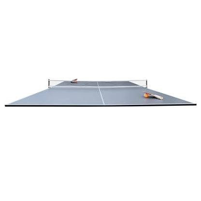 RACK Virgo Table Tennis Conversion Top for Billiard/Pool Table 4 Piece– Indoor Ping Pong Tabletop - color: Gray