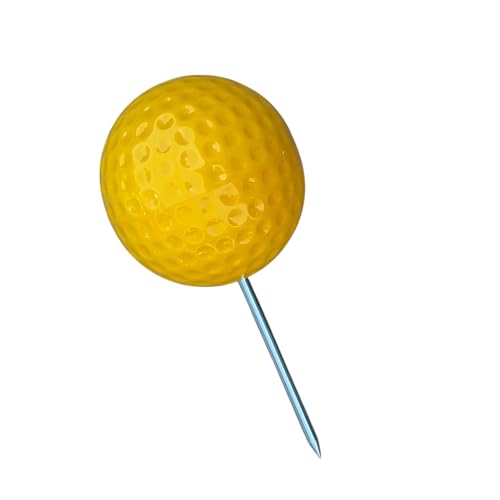 Sandbaggy Plastic Tee Markers for Golf Course (UV Resistant) - Steel Spike - Safety Caps Included - color: Yellow