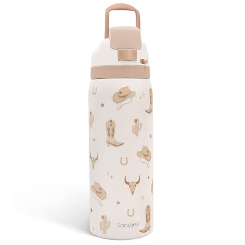 Cowgirl Insulated Stainless Steel Water Bottle with Straw for Sports and Travel, 32oz, Gifts for Women Girls Friends Teens Birthday Christmas - color: Cowgirl