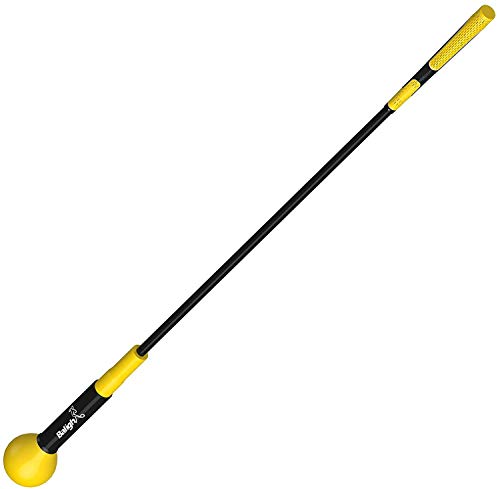 Golf Swing Trainer Aid and Correction for Strength Grip Tempo & Flexibility Training Suit for Indoor Practice Chipping Hitting Golf Accessories - color: Yellow, size: 48"