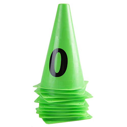 HERCHR Soccer Cones,10Pcs Disc Soccer Sport Agility Cones Training Field Marker Number 0-9 Football Barriers Marker for Basketball Coaching Practice Equipment