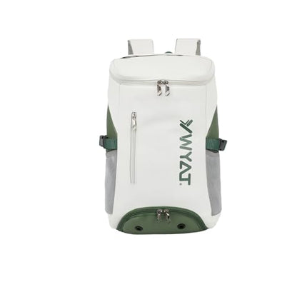 Badminton Tennis Backpack with Shoe Compartment,Racket Holder, Large Capacity Sports Bag for Tennis, Badminton, Pickleball, Squash - color: White&Green