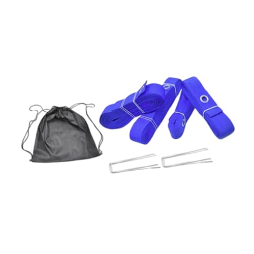 4X Professional Beach Volleyball Lines for Sand Volleyball Boundary Cords Match Practice 8 M 16 M for Park Backyard Grass - color: Blue