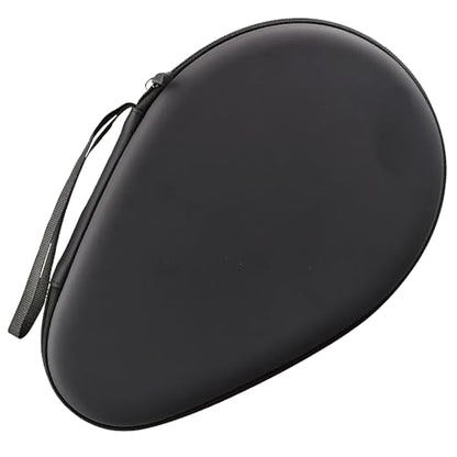 Table Tennis Racket Case Ping Pong Paddle Case Storage Pocket Hard Cover Large Capacity Container Bag Gourd Shape for Sports Accessories Texture (Black)