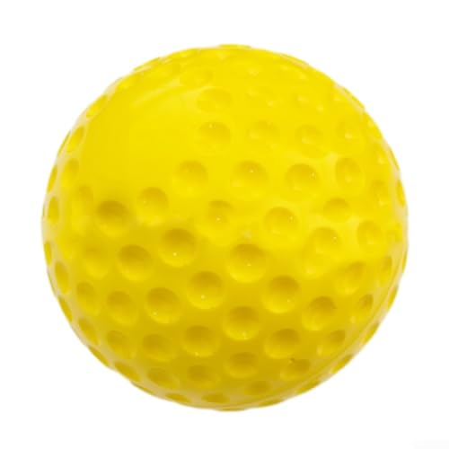 9 or 12 Inch Dimpled Baseball Softball for Pitching Machine Training PU Material for Daily Hitting Practice (9 inch Yellow)