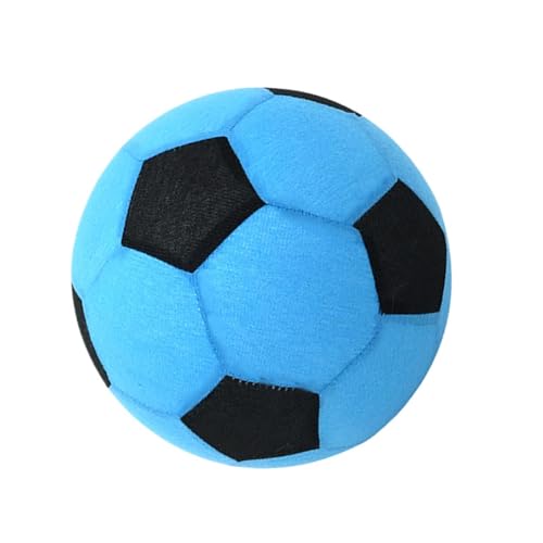 Inflatable Soft Football, Simulation Soccer Ball, 9.84 Inches Beach Toy with Leakproof, Elastic PVC Spheres, Indoor Play Toy with Bounce Design, Blow Up Football for Outdoor Use - color: Velvet Blue