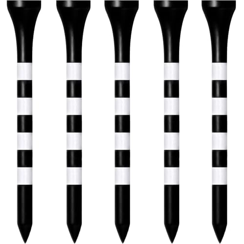 Wooden Golf Tees 3-1/4", 2-3/4", 2-1/8", 1-1/2" Available, 100 Count (Natural Color, White, Black, Blue, Red, Green, Yellow, Pink, Orange) - color: Black, size: 3 1/4 Inch
