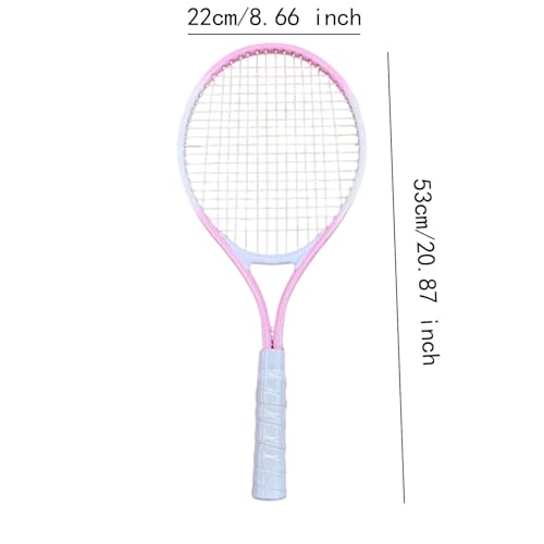 Menolana Tennis Racket Tennis Equipment Aluminum Alloy Frame Tennis Racquet High Strength Nylon Strings for Practice Training Garden - color: Pink White