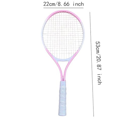 Menolana Tennis Racket Tennis Equipment Aluminum Alloy Frame Tennis Racquet High Strength Nylon Strings for Practice Training Garden - color: Pink White