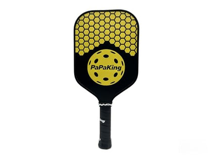 Carbon Fiber Pickleball Paddle with 2 Balls, Lightweight Paddle with Large Sweet Spot & Vibration Damping, Carbon Fiber Textured Surface for High Spin & Control, PP Honeycomb Core