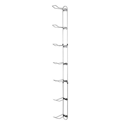 John Sterling Sports Rack for Garage, Wall Mounted Ball Storage Organizer with 7-Ball Capacity, Durable Alloy Steel, Silver Finish