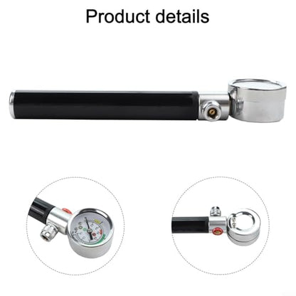 Portable Bike Pump, Aluminum Alloy Tire Inflator with Pressure Gauge, for American and Valves, Basketball Needle Included - size: Basketball full set