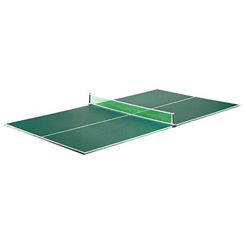 Hathaway 9 ft Quick Set Table Tennis Conversion Top – Regulation Sized, Foldable, Durable Engineered Surface, Protection Pads – Indoor Ping Pong Table Topper for Pool Table w/Net & Posts
